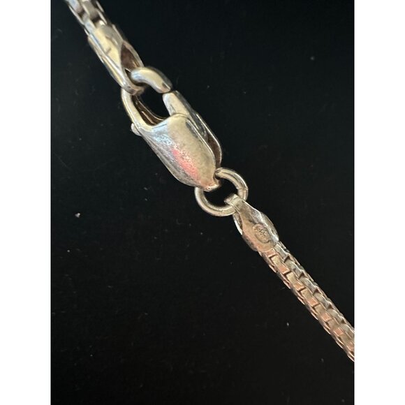 Sterling Silver and Larimar Pendant on Sterling 17 inch Chain 37 grams - Picture 3 of 7